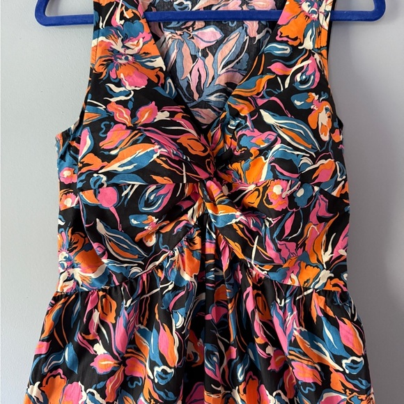 French Connection Black and Pink Floral Midi Dress - Size S - Picture 4 of 7